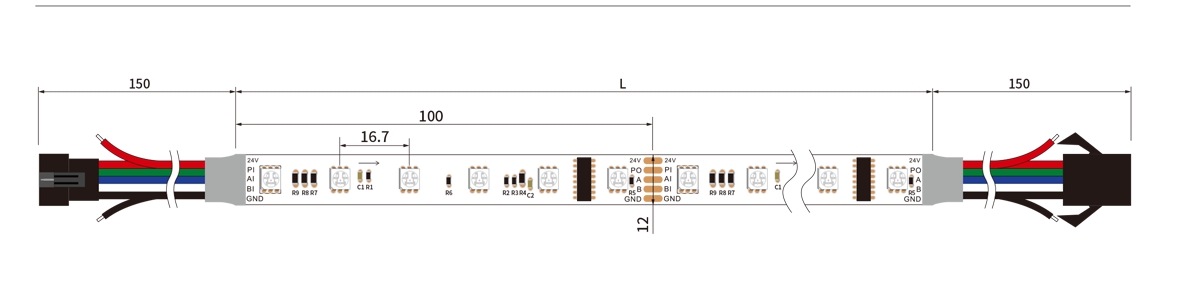 24V DMX512 5050RGBW LED Strip light